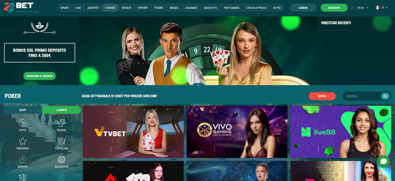 22Bet sito di scommesse con poker