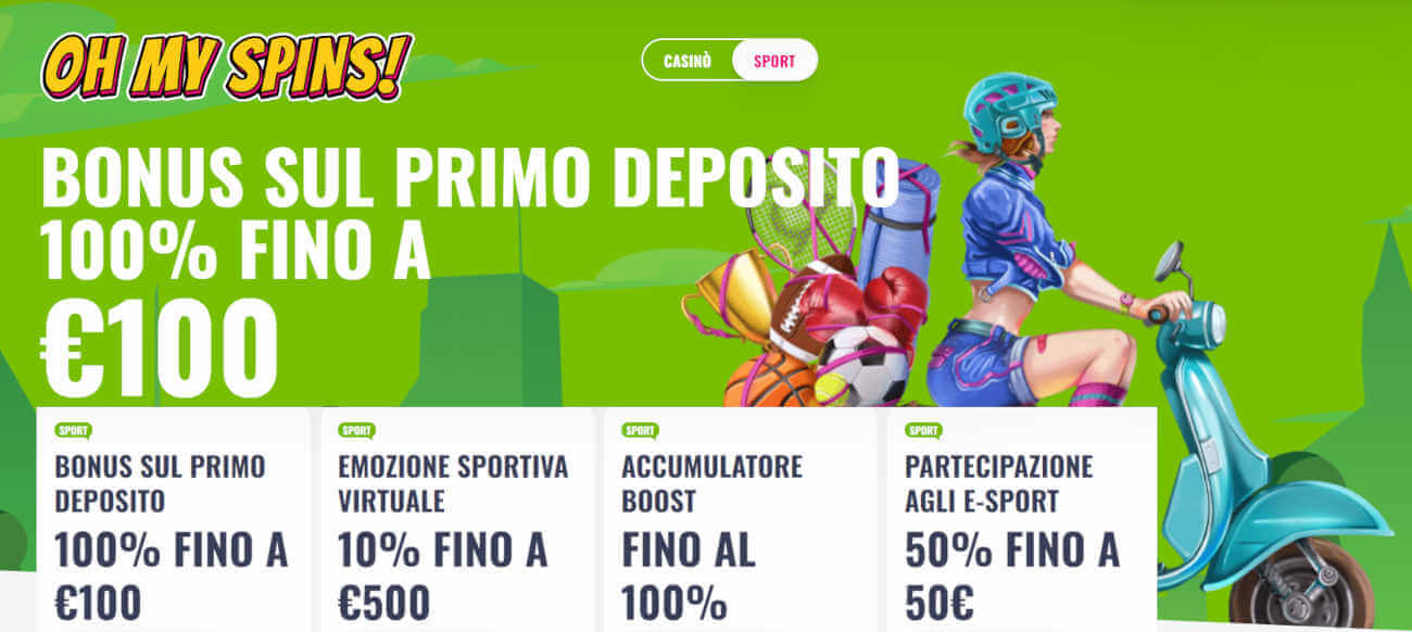 OhMySpins sito di scommesse