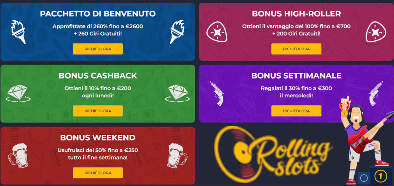 Rolling slots casino non AAMS