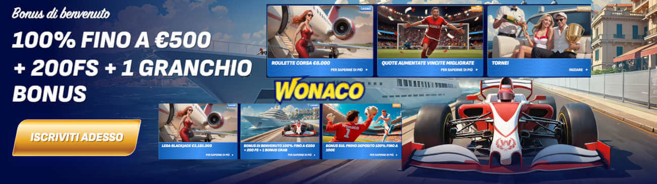 Wonaco casinò online sicuri soldi veri